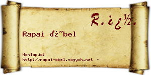 Rapai Ábel névjegykártya